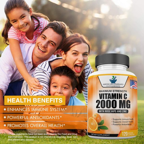 Vitamin C 2000mg with Zinc and Rose Hips Extract american standard 5