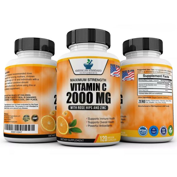 Vitamin C 2000mg with Zinc and Rose Hips Extract american standard 6