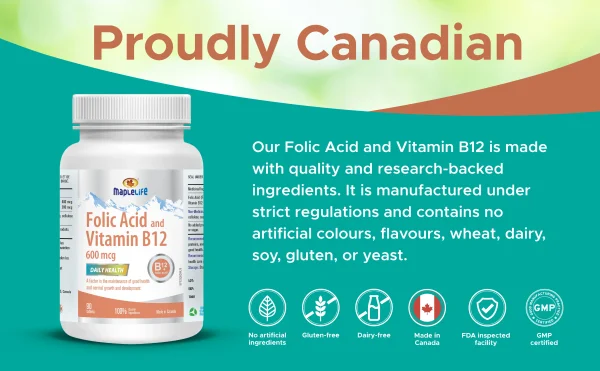 FolicAcidandVitaminB12 EnergyBoost DailyHealth RedBloodCellProduction ImproveBrain 13 scaled