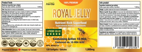 royal jelly capsules 1000mg 120 softgels 408686