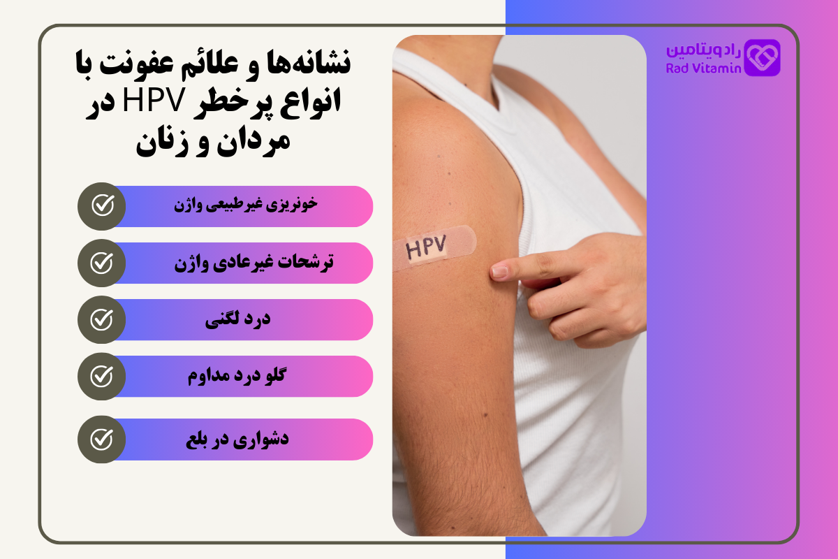 نشانه‌ها و علائم عفونت با انواع پرخطر HPV