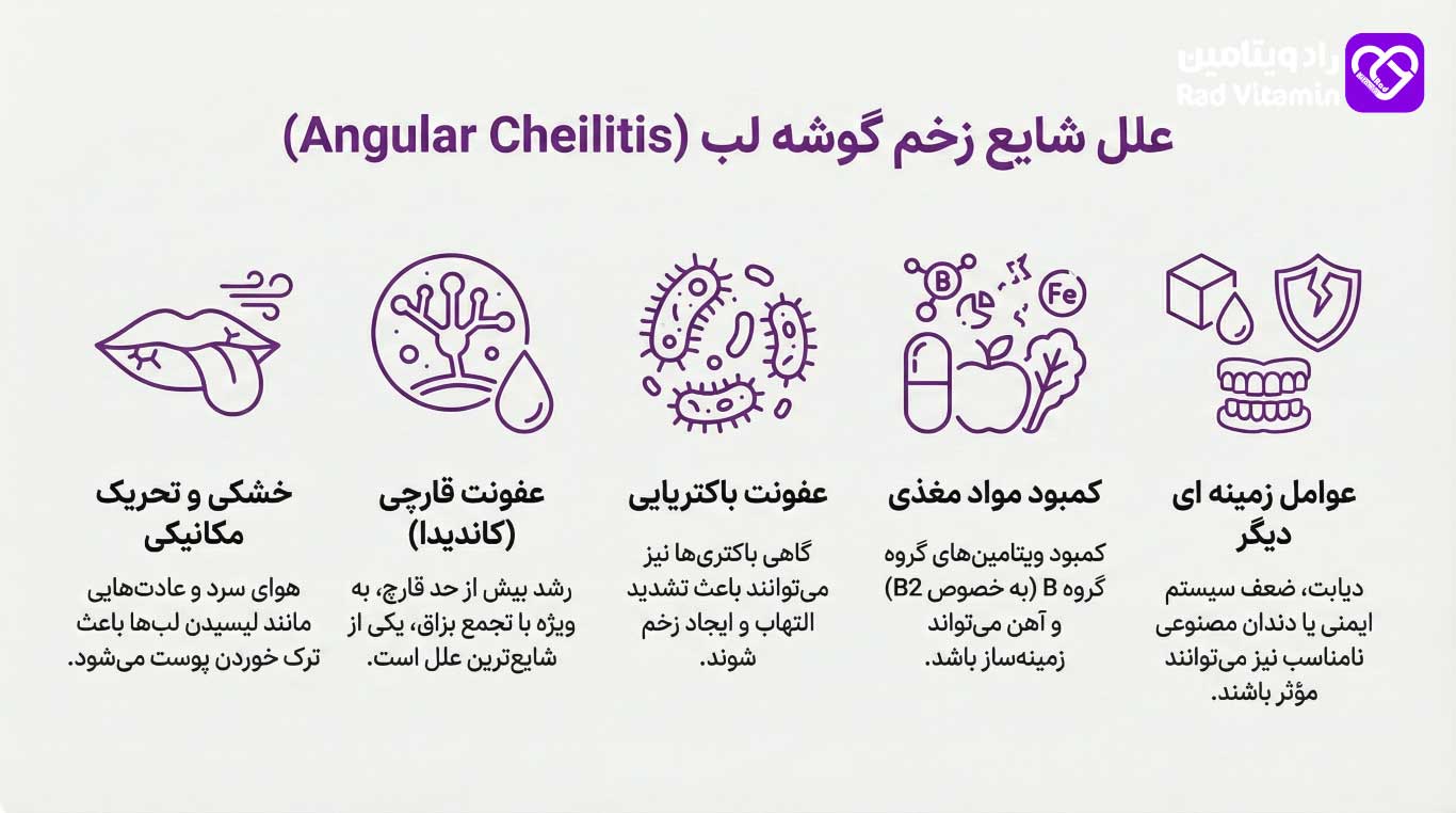 آیا زخم شدن گوشه لب میتواند نشانه زگیل تناسلی باشد؟ 2 علل شایع زخم شدن گوشه لب